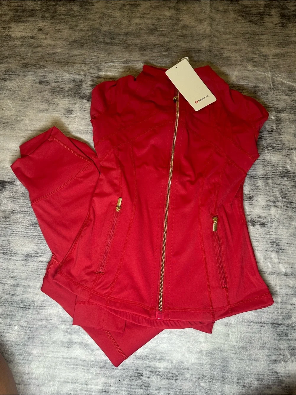 lululemon athletica Women's Red Track Jacket with Zip Pockets